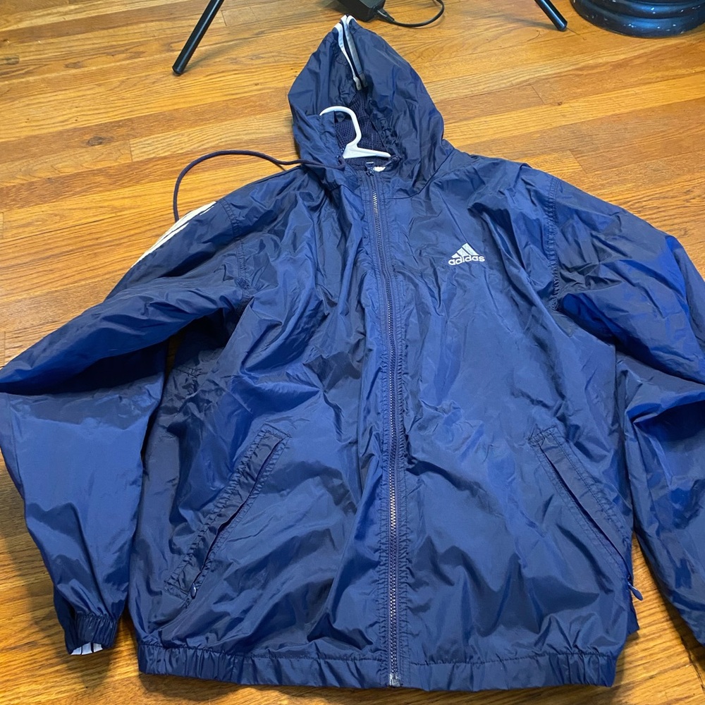 Adidas mens’s hoodie windbreaker - size L - Picture 3 of 7
